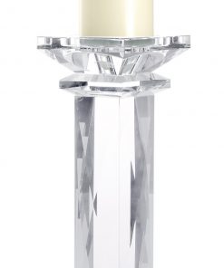 Chunky Pillar Crystal Candlestick-0